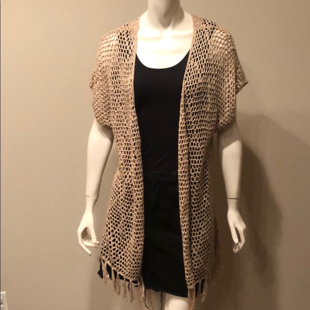 Rue21 Tan Crotched Cardigan: XS